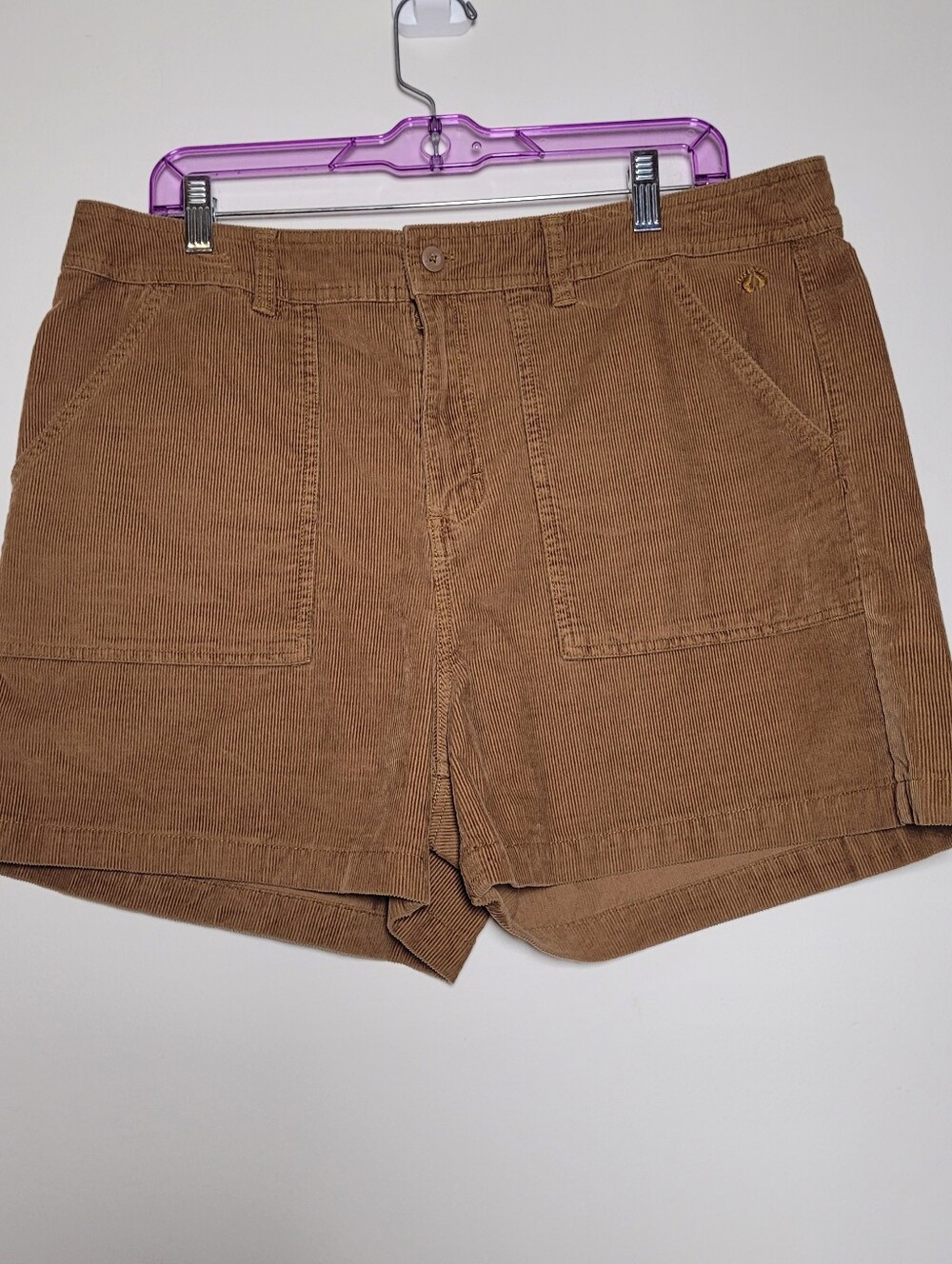 Hang Ten Women's Brown Corduroy Utility Shorts Size 14 Y2K 90s Vacation